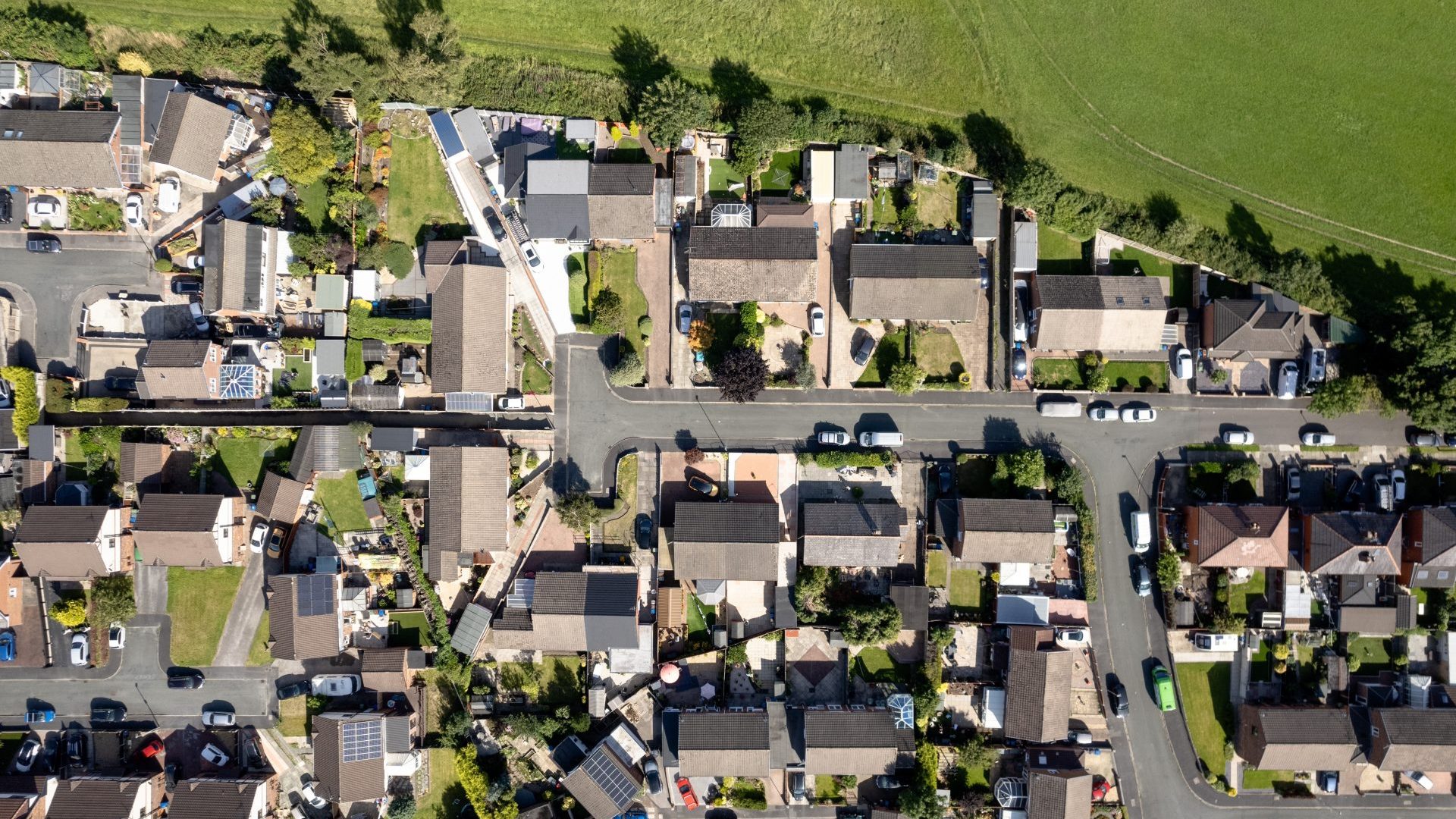 Ariel view of housing estate Ariel view of housing estate